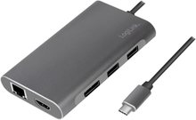 LogiLink: USB-C-docka 8-i-1 HDMI/DP/RJ45/USB/USB-C 100W