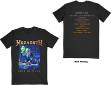 Megadeth: Unisex T-Shirt/Rust In Peace Track list (Back Print) (X-Large)