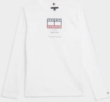 Tommy Hilfiger Långärmad T-shirt Embroidered Flag Tee Vit