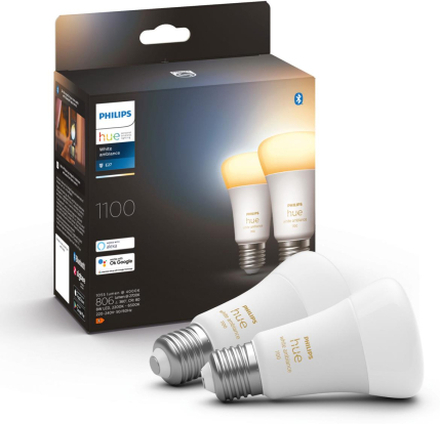 Philips: Hue White Ambiance E27 A60 1100lm 2-pack