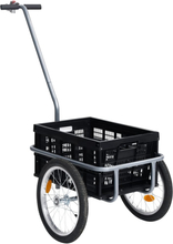 vidaXL Cykelvagn med 50 L hopfällbar transportlåda svart 60 kg