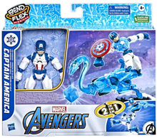 Avengers Bend and Flex 6 Inch Figure & Vehicle 2-in-1 Ice Mission Captain America