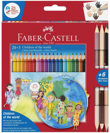 Faber-Castell - Colour Grip Children of the world pencil triangular 20+3