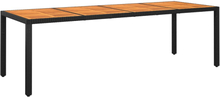 vidaXL Trädgårdsbord 250x100x75 cm akaciaträ och konstrotting svart