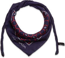 Evine Silk Scarf Accessories Scarves Lightweight Scarves Marineblå Andiata*Betinget Tilbud