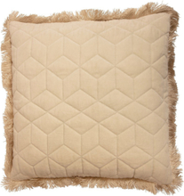"Day Quilted Velvet Cushion Fringes Home Textiles Cushions & Blankets Cushion Covers Beige DAY Home"