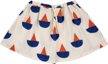 Sail Boat All Over Woven Skirt Dresses & Skirts Skirts Short Skirts Hvit Bobo Choses*Betinget Tilbud