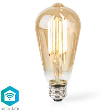 Nedis SmartLife LED vintage lampa | Wi-Fi | E27 | 806 lm | 7 W | Varm Vit | 1800 - 3000 K | Glas | Android- / IOS | ST64 | 1 st.