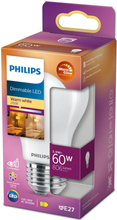 Philips: LED E27 Normal 60W Frost Dimbar WarmGl 806lm