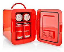 Nedis Portabelt mini kylskåp | 4 l | 12 V DC / 100 - 240 V AC | Röd