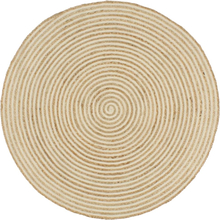 vidaXL Håndlaget juteteppe med spiral-design hvit 90 cm