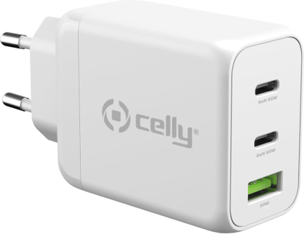 Celly: USB-laddare PD 3-ports 65W GaN