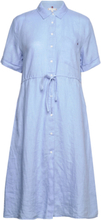 Linen Midi Dress Ss Dresses Shirt Dresses Blå Tommy Hilfiger*Betinget Tilbud