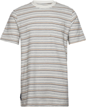 Ledger Irregular Stripe Tee Tops T-Kortærmet Skjorte Cream Kronstadt