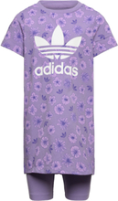 Floral Dress Set Sets Sets With Short-sleeved T-shirt Lilla Adidas Originals*Betinget Tilbud