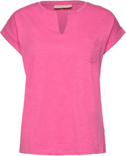 Fqviva-V-Ss-Pocket-Basic Tops T-shirts & Tops Short-sleeved Pink FREE/QUENT