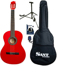 Sant CL-50-RD spansk gitar rød, komplett pakke