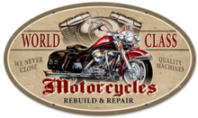 World Class Motorcycles Rebuild & Repair Zwaar Metalen Bord - 61 x 36 cm