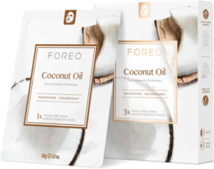 Farm To Face Coconut Oil Sheet-Mask Beauty WOMEN Skin Care Face Face Masks Sheet Mask Nude Foreo*Betinget Tilbud