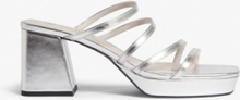 Strappy block heel sandals - Silver