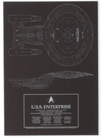 Star Trek Starfleet U.S.S. Enterprise Giclee Art Print - A2 - Wooden Frame