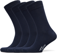 Socks 4P, Bamboo Underwear Socks Regular Socks Marineblå TOPECO*Betinget Tilbud