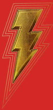 Shazam! Fury of the Gods Gold Bolt Unisex T-Shirt - Red - L - Red