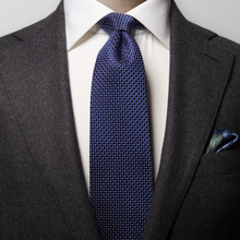 Eton Marinblå geometrisk slips - vävd siden