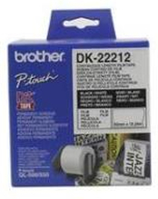 Brother DK-22212 | Tape med Plastfilm | Löpande Rulle | Svart på Vit | 62 mm x 15.24m