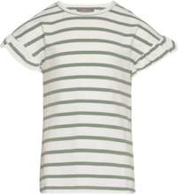 T-Shirt Ss Stripe T-shirts Short-sleeved Grønn Creamie*Betinget Tilbud
