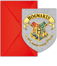 6 stk Harry Potter Invitasjoner og Konvolutter