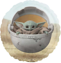 Rund Folieballong 43 cm - Baby Yoda