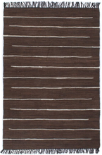 Håndvævet chindi-tæppe bomuld 80 x 160 cm brun