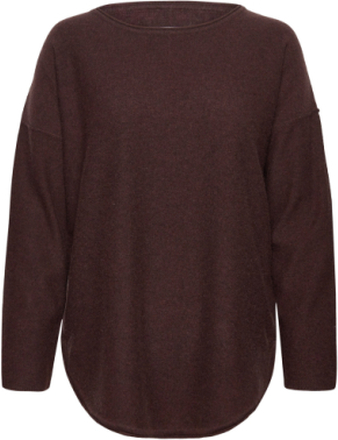 Iliviasapw Pu Tops Knitwear Jumpers Burgundy Part Two