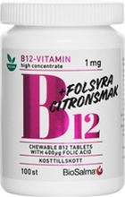 B12-vitamin 1mg + folsyra 100 kapslar