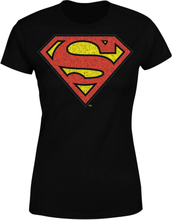 DC Originals Official Superman Crackle Logo Women's T-Shirt - Black - S