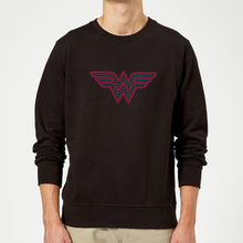 Justice League Wonder Woman Retro Grid Logo Sweatshirt - Black - S - Black
