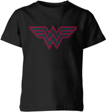 Justice League Wonder Woman Retro Grid Logo Kids' T-Shirt - Black - 3-4 Years - Black
