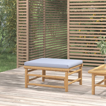 vidaXL Pall för trädgården med ljusgrå dyna bambu