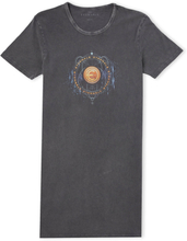 Marvel Eternals Gold Ring With Constellations Women's T-Shirt Dress - Black Acid Wash - S - Black Acid Wash