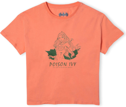 Batman Villains Poison Ivy Women's Cropped T-Shirt - Coral - L - Burgundy Acid Wash