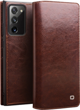 Qialino - echt lederen luxe wallet hoes - Samsung Galaxy Note 20 - Bruin