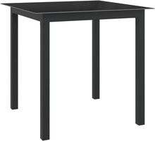 vidaXL Trädgårdsbord svart 80x80x74 cm aluminium och glas