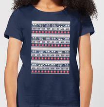 Star Wars AT-AT Pattern Women's Christmas T-Shirt - Navy - S - Navy