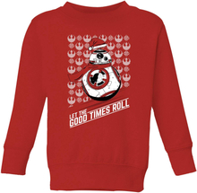 Star Wars Let The Good Times Roll Kids Christmas Jumper - Red - 7-8 Years