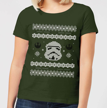 Star Wars Stormtrooper Knit Women's Christmas T-Shirt - Forest Green - S - Forest Green