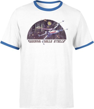 Star Wars X-Wing Italian Men's T-Shirt - White / Blue Ringer - M
