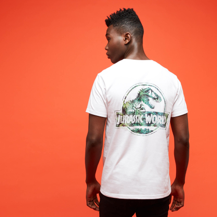 Jurassic Park Primal Leaf Print Logo T-Shirt - White - L