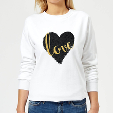 Black Love Heart Love Women's Sweatshirt - White - 5XL - White