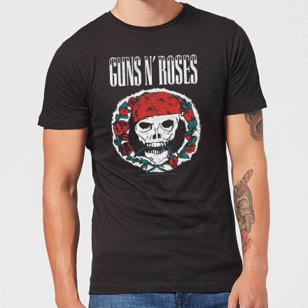 Guns N Roses Circle Skull Men's T-Shirt - Black - L